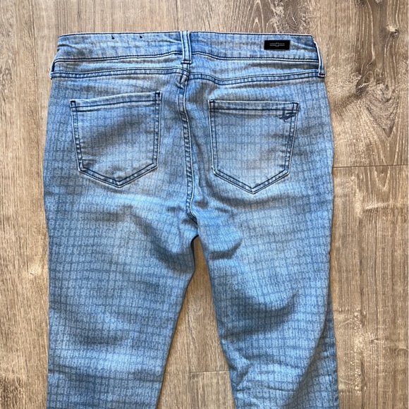 Liverpool Jeans Company Abby Skinny Light Blue Plaid Print Jeans - Picture 5 of 5